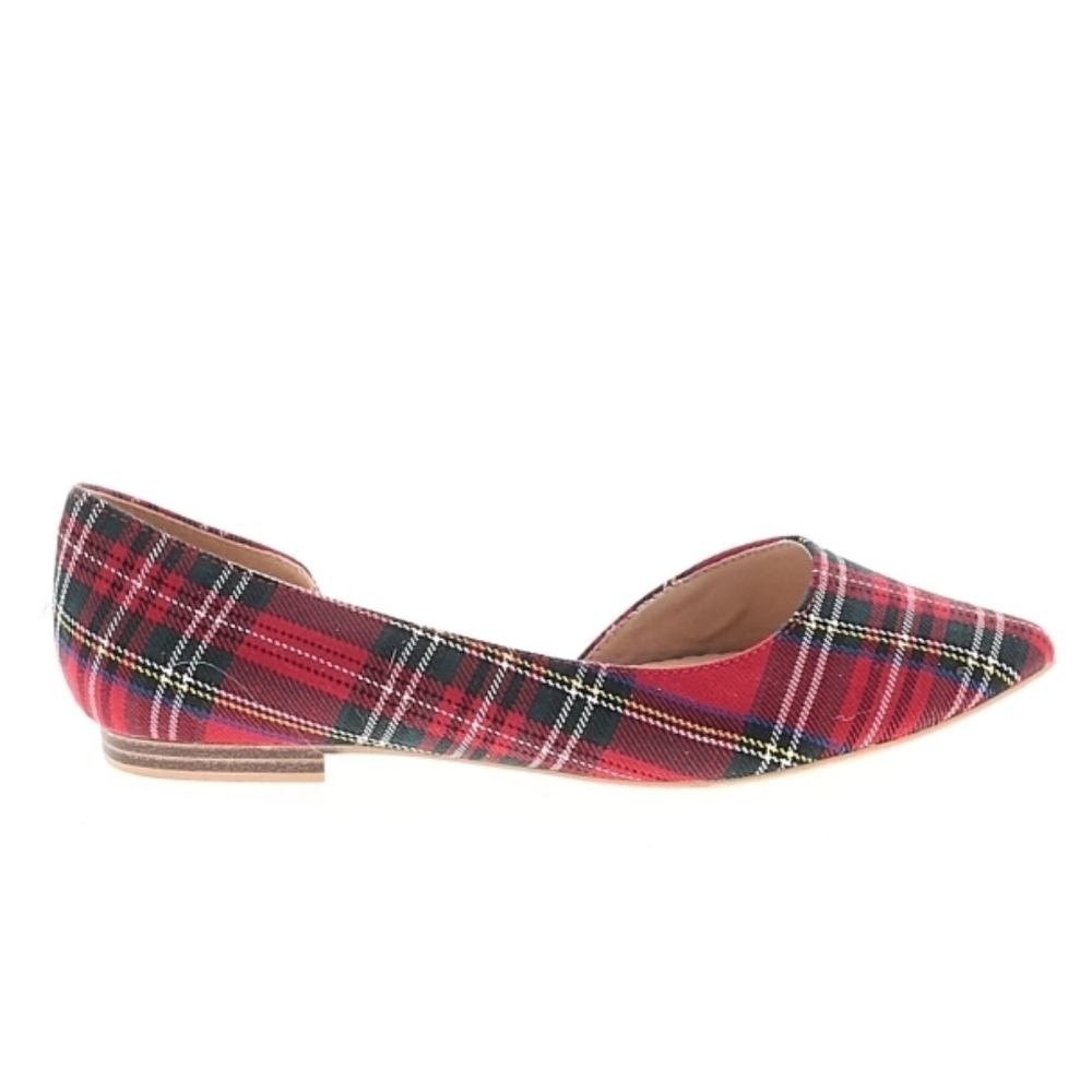 BRAND NEW ISAAC MIZRAHI PLAID D'ORSAY POINTED-TOE FLAT